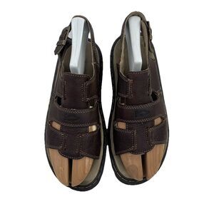 Dr. Martens Men Sz 11 Vtg Y2K Brown AirWare Chunky Fisherman Leather Sandals EUC